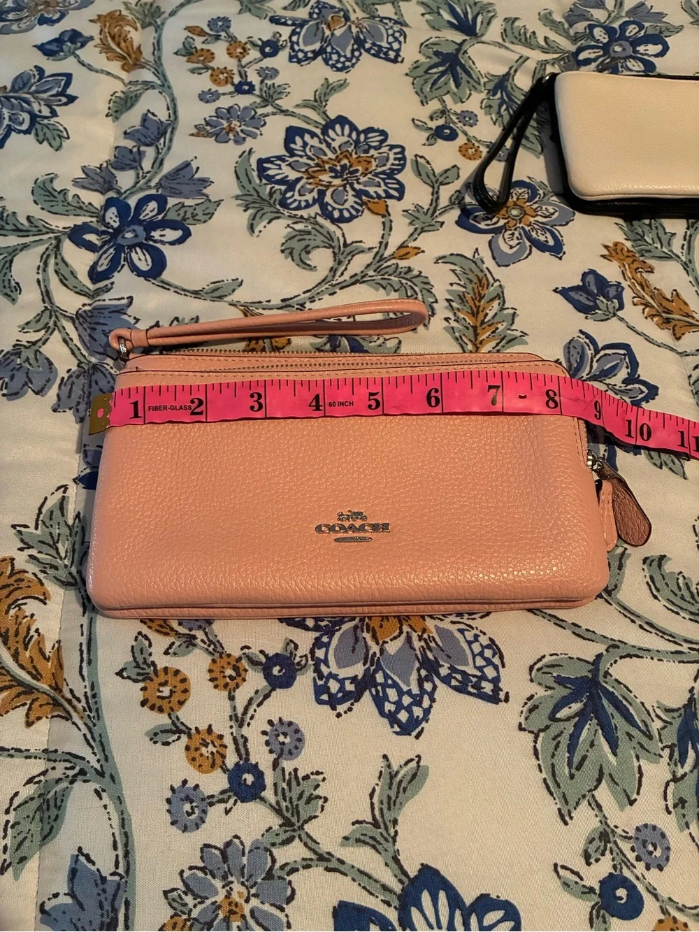 Coach Blush Pink Pebbled Leather Wristlet with Detachable Strap